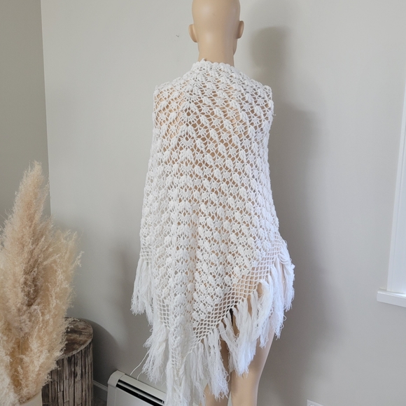Vintage 70s crochet shawl hippy boho - Picture 5 of 6